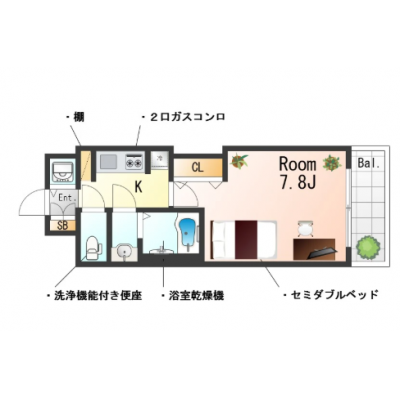 OneLife西宮テラスSL＜TYPE2＞【オートロック・西宮ガーデンズすぐ近く！】の物件間取り図