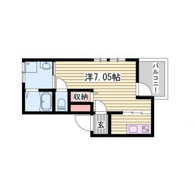 【M145】加古川駅徒歩6分🚃Wifi無料🛜角部屋👏2口コンロ・独立洗面台など充実した設備の1Ｋ✨の物件間取り図