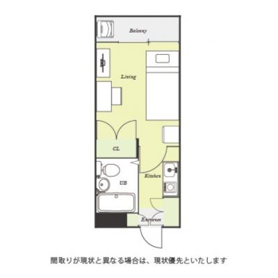 ユニオンマンスリー清瀬１　103　1K・シングル☆【禁煙ルーム】安心のモニター付きインターフォン完備/デスク・チェア＆たっぷり収納2ドア冷蔵庫など生活家電のあるお部屋の物件間取り図