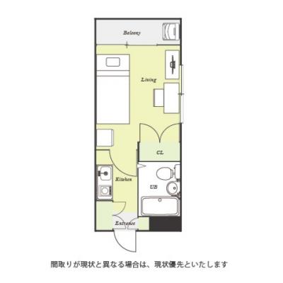 ユニオンマンスリー清瀬１　407　1K・シングル☆【禁煙ルーム】人気の角部屋/安心のモニター付きインターフォン完備/デスク・チェア＆たっぷり収納2ドア冷蔵庫など生活家電のあるお部屋の物件間取り図