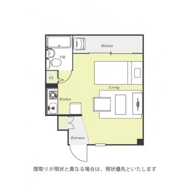 ユニオンマンスリー聖蹟桜ヶ丘４　202　1R・シングル☆【禁煙ルーム】来客時にも安心のモニター付きインターフォン完備♪ローテーブル・ソファのあるお部屋/京王線特急停車駅の物件間取り図