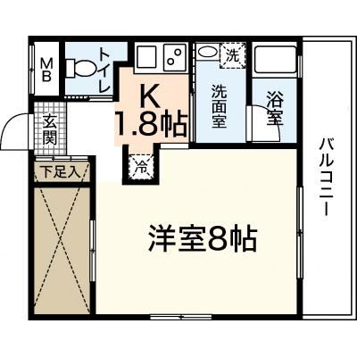 エールマンスリー広島駅　弐番館(10-2)　【★無料WI-FI標準装備（無制限）★、角部屋、乾燥機能付洗濯機、32型TV、広島駅徒歩圏内】の物件間取り図