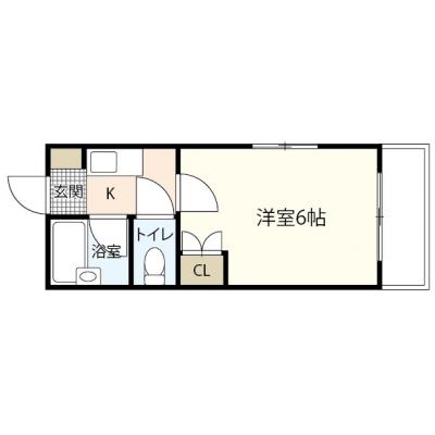 エールマンスリー井口　（5-1)　【★無料WI-FI標準装備（無制限）★、LECT、アルパーク、商工センター近く、オートロック、南向き】の物件間取り図