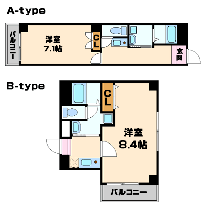 マンスリーリブマックス谷町9丁目駅前☆【駅1分・Wi-Fi対応・洗浄機能付便座】≪スタンダードシリーズ≫の物件間取り図
