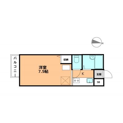 【佐賀県佐賀市/佐賀駅/駐車場/バス・トイレ別】DON3ハイツの物件詳細の物件間取り図