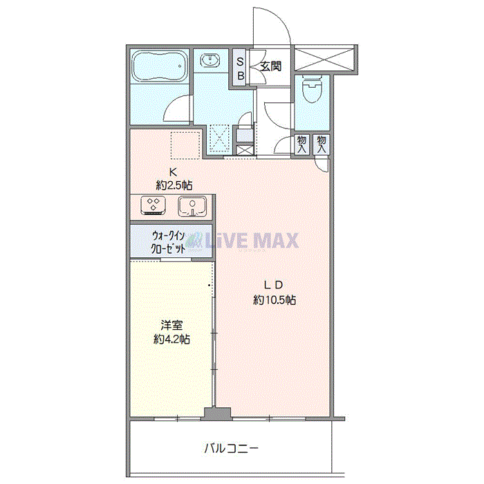 グッドステイ上石神井・千川通りSIDEアイル■『禁煙ルーム・1LDK・40平米・追い焚き機能・独立洗面・浴室乾燥付』【デラックス】の物件間取り図