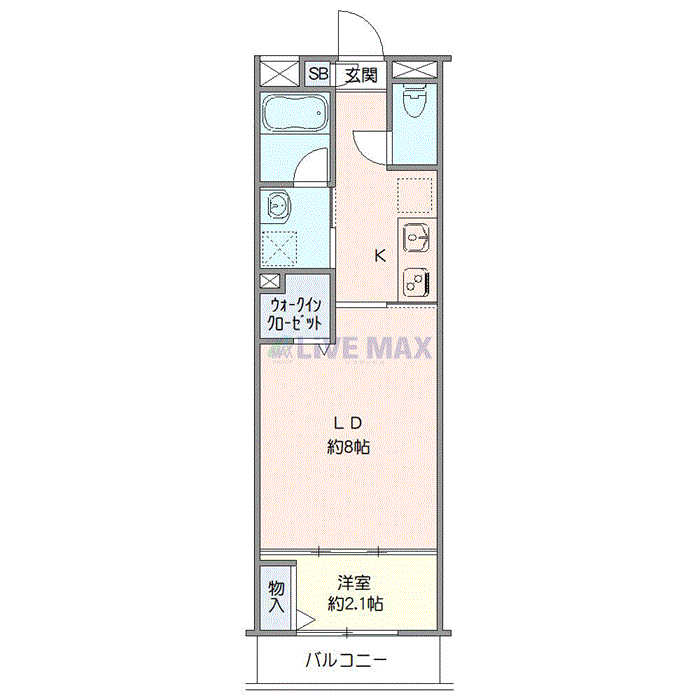 グッドステイ東急田園都市線・用賀ステーションWEST■『禁煙ルーム・1LDK・32平米・独立洗面・浴室乾燥付』【デラックス】の物件間取り図