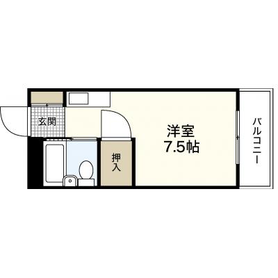 エールマンスリー舟入(9-2）【★無料WI-FI標準装備（無制限）★、ゴミ簡易分別毎日回収、エレベーター、オートロック、リーズナブルタイプ、広島電鉄舟入本町駅徒歩2分】の物件間取り図