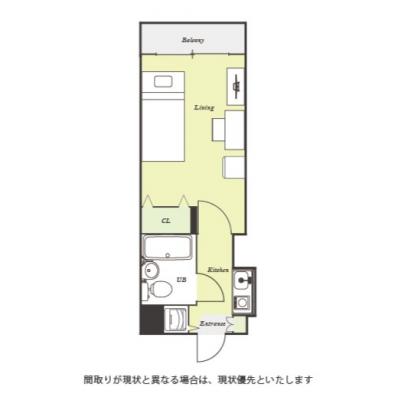 ユニオンマンスリー武蔵新城３　105　1K・シングル☆【禁煙ルーム】安心のオートロック＆モニター付きインターフォン完備/デスク・チェア＆たっぷり収納2ドア冷蔵庫など生活家電のあるお部屋の物件間取り図