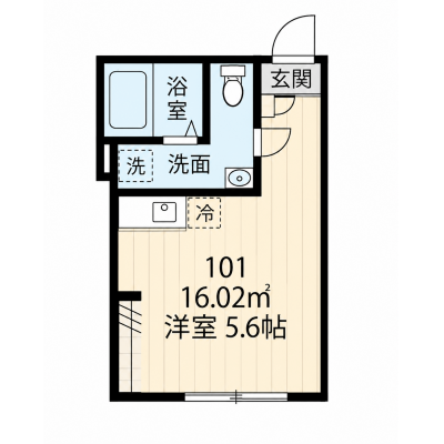 【J’sマンスリー竹ノ塚 101】即入居可🌟厚さ20㎝高密度ポケットコイルマットレス使用！竹ノ塚駅徒歩4分！日比谷線直通、都心へのアクセス良好！築浅デザイナーズマンション☆【インターネット無料】の物件間取り図