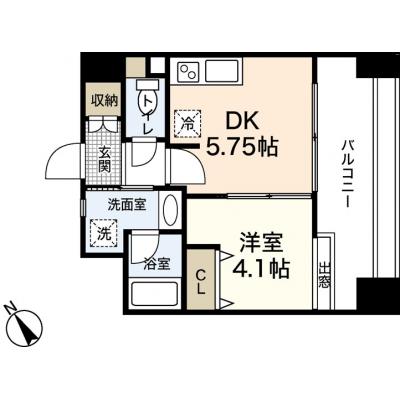 エールマンスリー西広島駅(4-3)　【★無料WI-FI標準装備（無制限）★、乾燥機付洗濯機、３２型TV、セミダブル、システムキッチン、バストイレ別】の物件間取り図