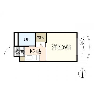 エールマンスリー観音(2-4)【★無料WI-FI標準装備（無制限）★リーズナブル物件、オートロック付き、ゴミ毎日回収】の物件間取り図