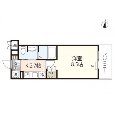 エールマンスリー井口 参番館（8-3）【無料WI-FI（無制限・浴室乾燥・シャワートイレ・ゴミ毎日回収★アルパーク・LECT・草津南駅徒歩圏内・スーパー至近】の物件間取り図