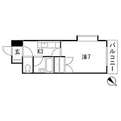 エールマンスリー西原　弐番館（6-1)　【★無料WI-FI標準装備（無制限）★、角部屋、祇園新橋北駅すぐ、駐車場要相談、乾燥機能付洗濯機、バストイレ別】の物件間取り図