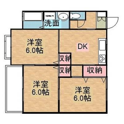 ハイツストロベリー（3DK）の物件間取り図
