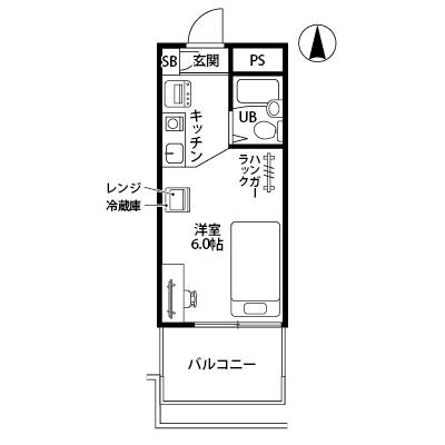 レントライフマンスリー横浜桜木町紅葉坂Ｄ【契約・事務手数料無料！】の物件間取り図