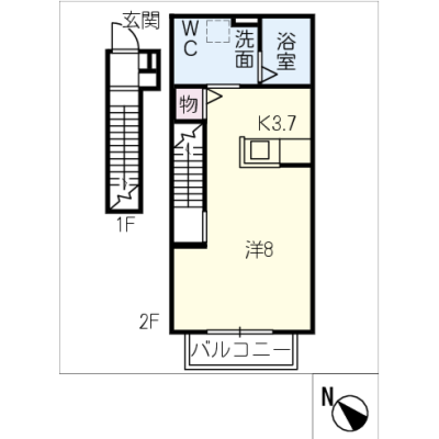 アルDEスリー四日市第２Wide　 203の物件間取り図