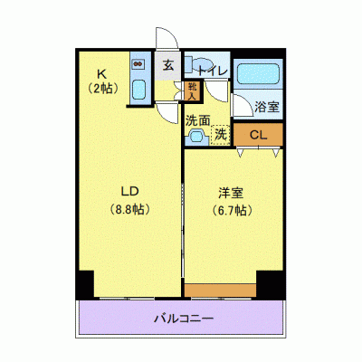 OneLife札幌大通スクエア【★駅近・バストイレ別《1LDKの広々空間！》】の物件間取り図