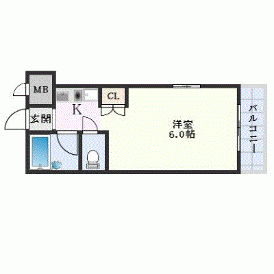 OneLife大江キャッスル【★バストイレ別・オートロック】の物件間取り図