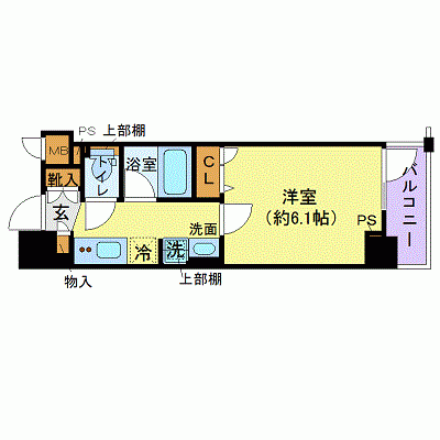 OneLife椎名町駅前スクイーズ【★浴室乾燥機・独立洗面台】の間取り図