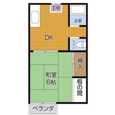 【無料Wi-Fi/ベッドタイプ】ファミーユ江戸橋 207号室【1DK/浴室トイレ別】の物件間取り図