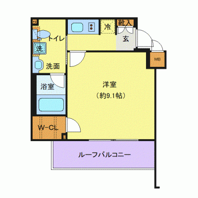 OneLife品川カーロ【★独立洗面・浴室乾燥付！】の物件間取り図
