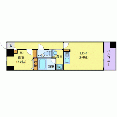 OneLife勾当台公園アクア【★1LDK・オートロック・バストイレ別・独立洗面台】の物件間取り図