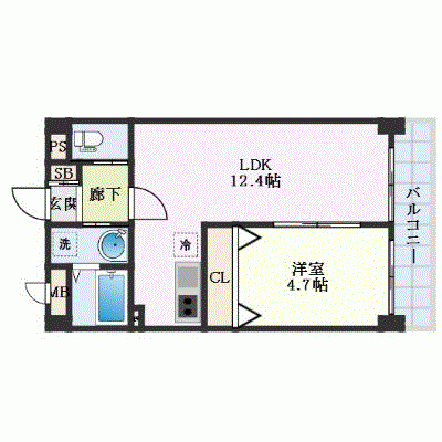 OneLife新水前寺駅ステラ【★1LDK・設備充実】の物件間取り図