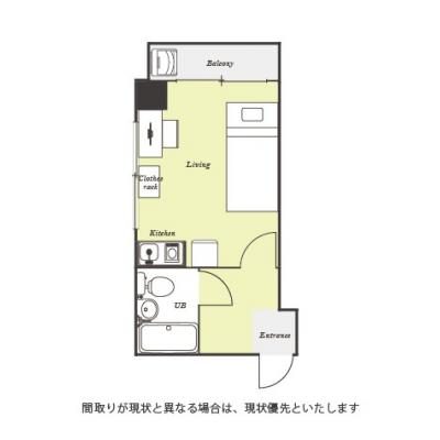 ユニオンマンスリー鶴見５　602　1R・シングル☆【禁煙ルーム】人気の角部屋！安心のモニター付きインターフォン完備/デスク・チェア＆たっぷり収納2ドア冷蔵庫など生活家電のあるお部屋の物件間取り図