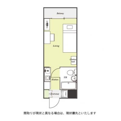 ユニオンマンスリー花月総持寺１　106　1R・シングル☆【禁煙ルーム】デスク・チェア＆たっぷり収納2ドア冷蔵庫など生活家電のあるお部屋/鶴見大学・鶴見大学短期大学部や鶴見大学歯学部附属病院まで徒歩の物件間取り図