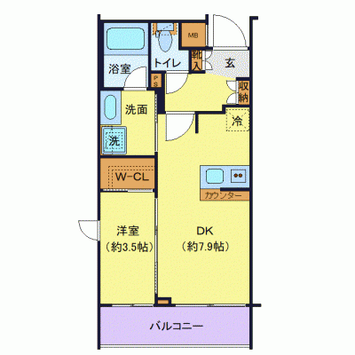 OneLife東向島リール3rd【▼1DK・31㎡・浴室乾燥機・独立洗面台】の物件間取り図