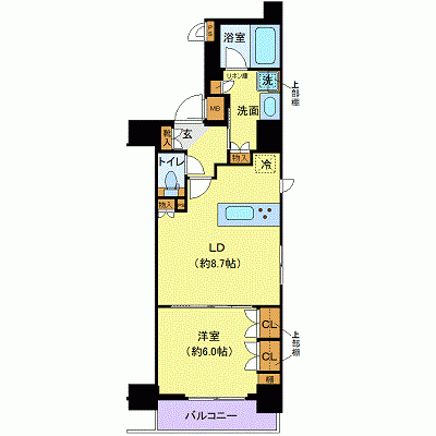 OneLife本所吾妻橋SOUTH【★1LDK・44平米・3口コンロ付！】の物件間取り図