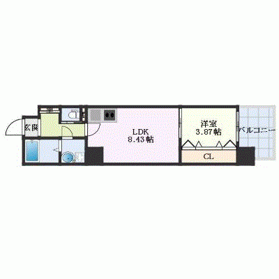 OneLife都島駅東ユウ【★1LDK・設備充実】の物件間取り図