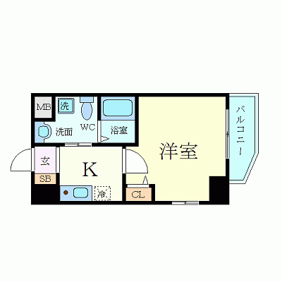 OneLife肥後橋WEST【★NET対応・洗浄機能付便座・浴室乾燥機】の物件間取り図