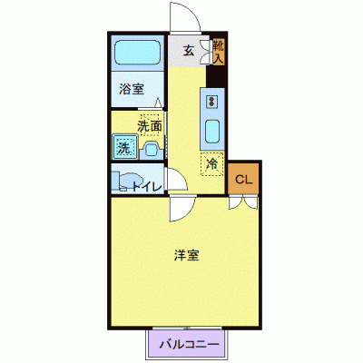 OneLife北仙台シャイン＜TYPE1＞【★バストイレ別・2口コンロ・独立洗面台】の物件間取り図