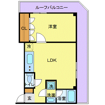グッドステイ月島駅前オーランティウム２■《41平米・1LDK・駅近2分》【デラックス・ダブルベッド】【G】の間取り図