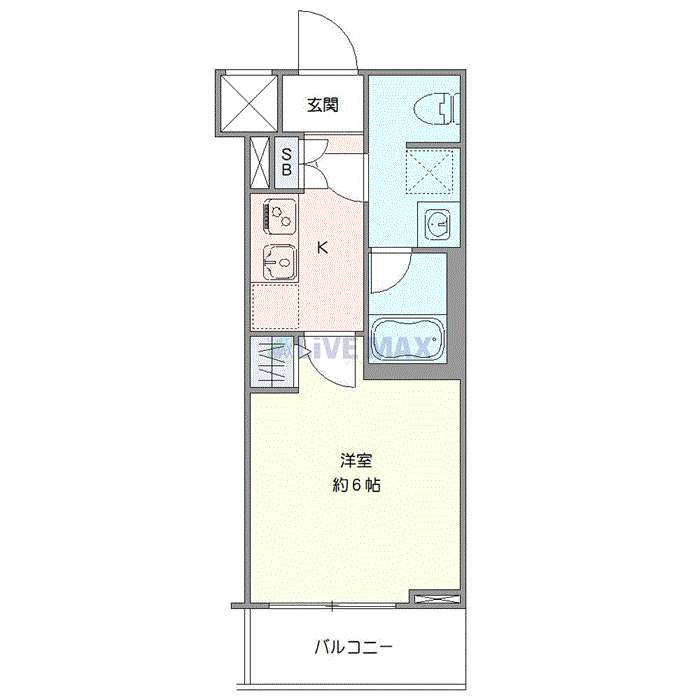 グッドステイ西武新宿線・井荻ステーションSOUTH☆『禁煙ルーム・1K・Wi-Fi無制限・独立洗面・浴室乾燥付』【デラックス】の物件間取り図
