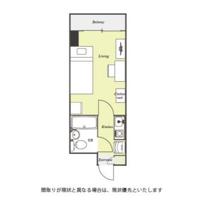 ユニオンマンスリー橋本１０　206　1K・シングル☆【禁煙ルーム】安心のオートロック完備！デスク・チェア＆たっぷり収納2ドア冷蔵庫など生活家電のあるお部屋の物件間取り図