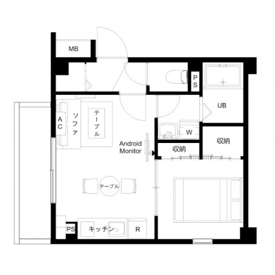 京橋駅から徒歩7分/家具・家電付き/ビジネス・観光の拠点に/at Kyobashi 301の物件間取り図