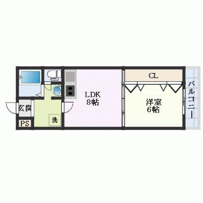 OneLife鳥取サウスシティー【★36平米・1LDK・トイレバス別】の間取り図