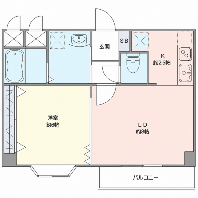 OneLife五稜郭WEST【★オートロック・バストイレ別・独立洗面台】の物件間取り図