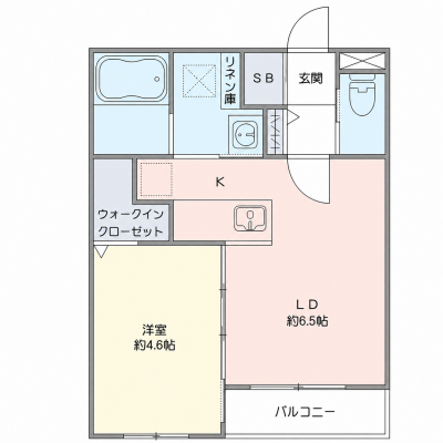 OneLife千歳スクエア＜TYPE1＞【★1LDK・浴室乾燥機・独立洗面台】の物件間取り図