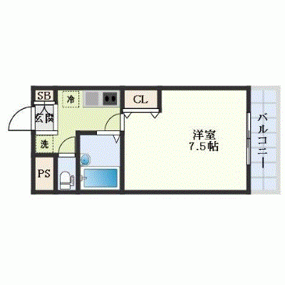 OneLife鳥取ロジンジュ【★25平米・バストイレ別】の物件間取り図