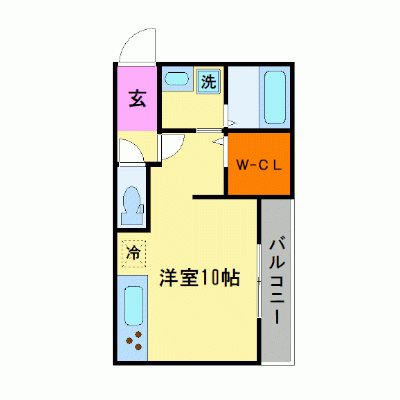 OneLife松江ドルチェ【★29平米・トイレバス別・ウォークインクローゼット付き】の物件間取り図