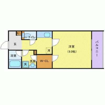 OneLife勾当台公園ドルチェ【★バストイレ別・オートロック・独立洗面台】の物件間取り図