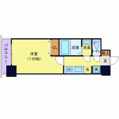 OneLife仙台EASTグリーン【★禁煙ルーム有・独立洗面台・オートロック】の物件間取り図