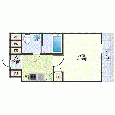 OneLife阿波座WEST【★Wi-Fi・設備充実】の物件間取り図