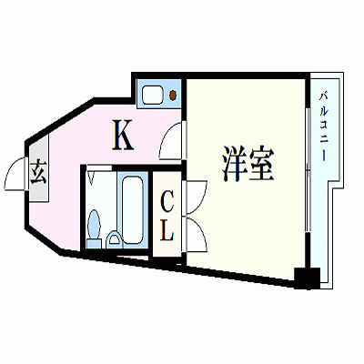 OneLife下関パレス【★オートロック・3点ユニットバスタイプ】の物件間取り図