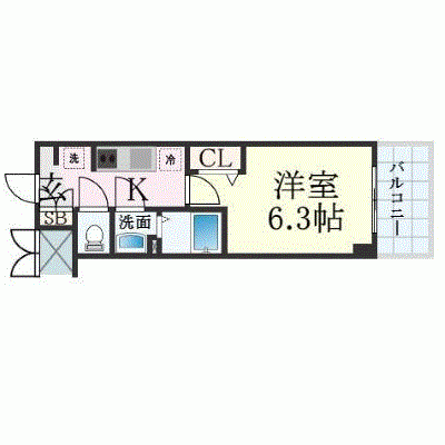 OneLife南堀江ピアース【★Wi-Fi対応・築浅・設備充実】の物件間取り図