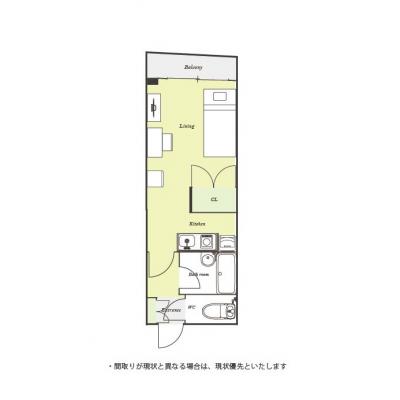ユニオンマンスリー本千葉２　403　1R・シングル☆【禁煙ルーム】安心のオートロック完備/温水洗浄便座＆バス・トイレ別＆デスク・チェア＆たっぷり収納2ドア冷蔵庫など生活家電のあるお部屋の物件間取り図